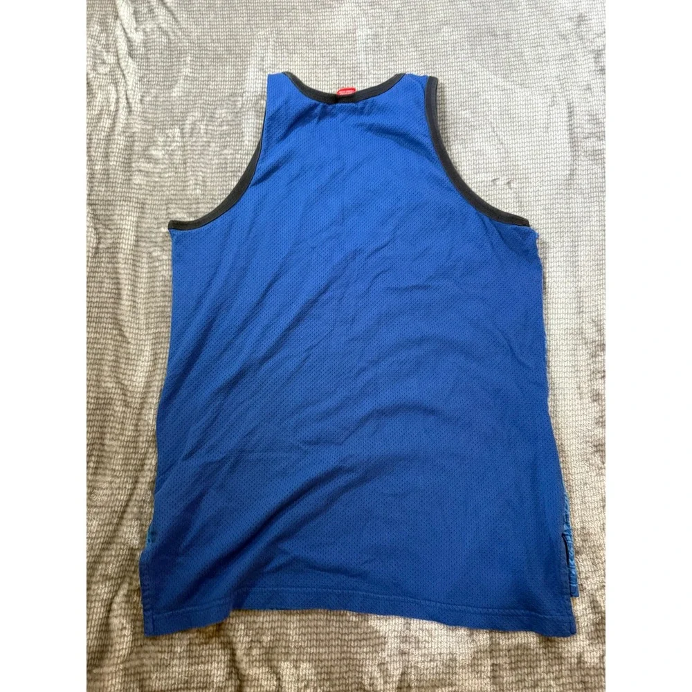 Nike Air Boys Large Blue Geometric‎ Print Sleeveless Basketball Tank Top Mesh L